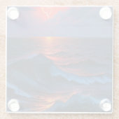 Meeressturm mit Blitzlicht-Untersetzer Glasuntersetzer (Rückseite)