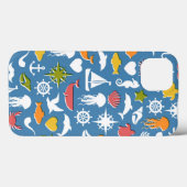Meeressymbole Muster Case-Mate iPhone Hülle (Rückseite (Horizontal))