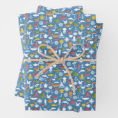 Meeressymbole Muster Geschenkpapier Set (Beispiel)