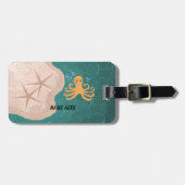 Meeresszene mit Oktopus Gepäckanhänger (Vorderseite horizontal)