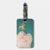 Meeresszene mit Oktopus Gepäckanhänger (Rückseite vertikal)