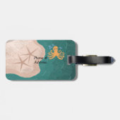 Meeresszene mit Oktopus Gepäckanhänger (Rückseite horizontal)