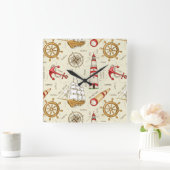 Meeresszene Quadratische Wanduhr (Zuhause)