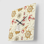 Meeresszene Quadratische Wanduhr (Winkel)