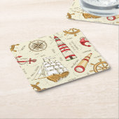 Meeresszene Rechteckiger Pappuntersetzer (angewinkelt)