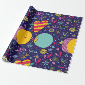 Meeresthema Anchor Fisch Starfish Seepferd Geschenkpapier (Ungerollt)