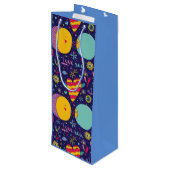 Meeresthema Anchor Fisch Starfish Seepferd Geschenktüte Für Weinflaschen (Rückseite Schrägansicht)