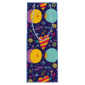 Meeresthema Anchor Fisch Starfish Seepferd Geschenktüte Für Weinflaschen (Rückseite)