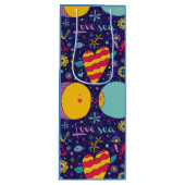 Meeresthema Anchor Fisch Starfish Seepferd Geschenktüte Für Weinflaschen (Vorderseite)