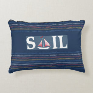 Meeresthema Blue Ocean Regatta Stripe Rope Lines Dekokissen