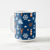 Meeresthema Muster 1 Kaffeetasse (Vorderseite Links)