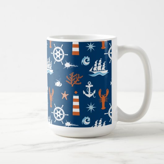 Meeresthema Muster 1 Kaffeetasse (Rechts)