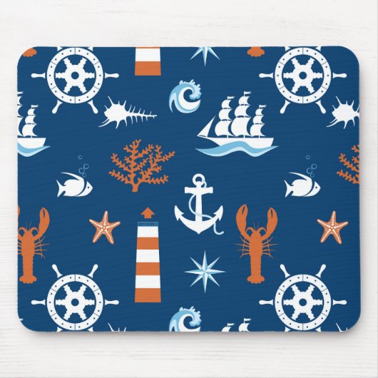 Meeresthema Muster 1 Mousepad (Vorne)