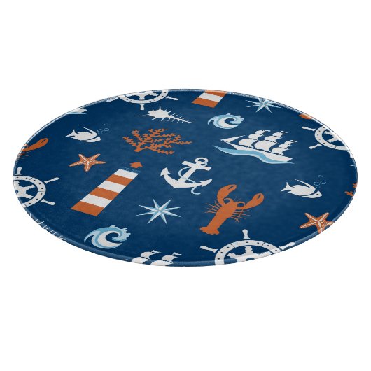 Meeresthema Muster 1 Schneidebrett (Ecke)