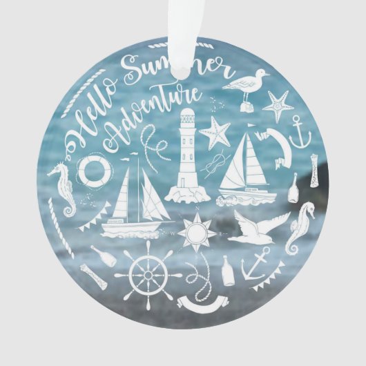 Meeresthema Sommerabenteuer Nautic Elements Ornament (Vorderseite)
