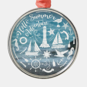 Meeresthema Sommerabenteuer Nautic Elements Ornament Aus Metall