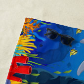Meeresthema Tauchen mit Delphin Fish Coral Reed Strandtuch (Beispiel)