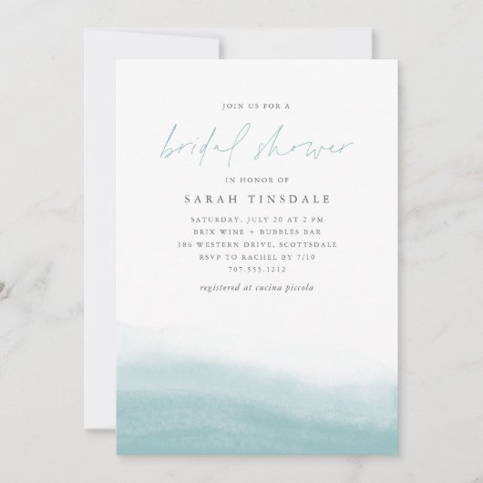 Meerestiden Küstengewässer Brautparty Einladung (Vorderseite)