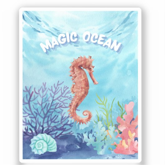 Meerestier Aufkleber (Vorderseite)