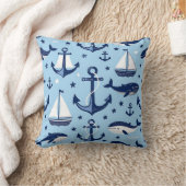 Meerestiere Anker Segelboote Muster Kissen (Decke)