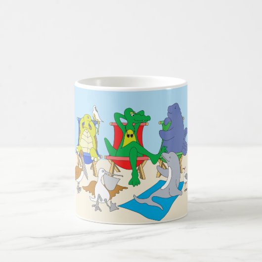 Meerestiere auf der Beach Custom Tasse (Mittel)