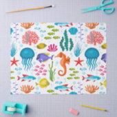 Meerestiere aus Salzwasser und Darstellung des Leb Seidenpapier (Basteln)