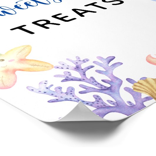 Meerestiere - Banner für Süßigkeiten und Leckereie Poster (Ecke)