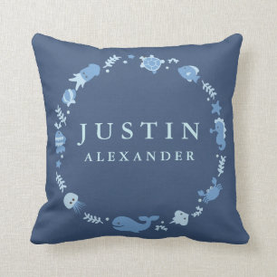 Meerestiere Border Baby/Kids Kissen