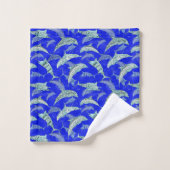 Meerestiere Delphine Marlins Badhandtuch Set (Waschlappen)