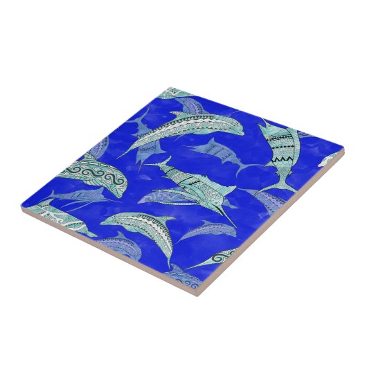 Meerestiere Delphine Marlins Fliese (Seite)