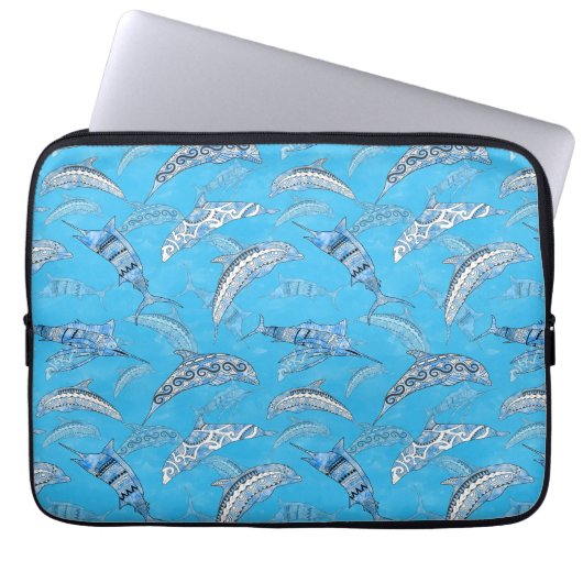 Meerestiere Delphine Marlins Laptopschutzhülle (Vorderseite)