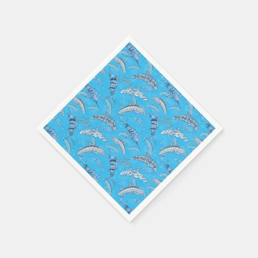 Meerestiere Delphine Marlins Serviette (Ecke)