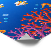 Meerestiere, die unter dem Ozean schwimmen Poster (Ecke)