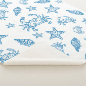 Meerestiere-Doodle-Muster Sherpadecke (3/4)