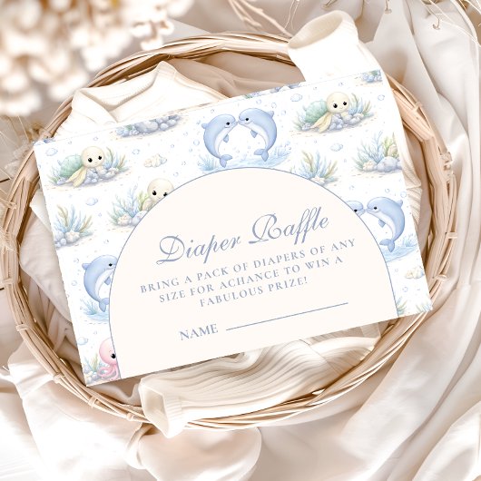 Meerestiere Elegante Bogen-Raffle Begleitkarte