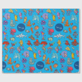 Meerestiere farbenfrohe Meerescharaktere Geschenkpapier (Flach)