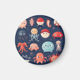 Meerestiere, Fische, Magnet, süß Magnet
