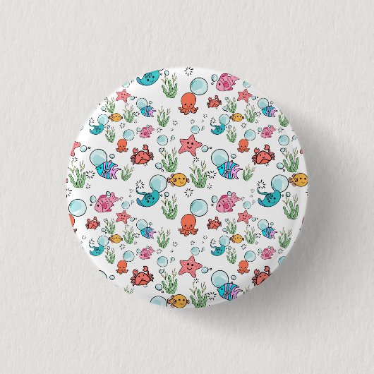 Meerestiere-Geschenk, Meerestier Button (Vorderseite)