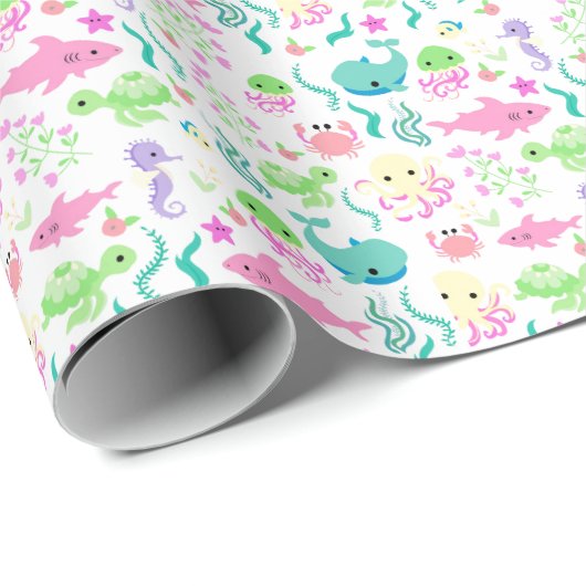 Meerestiere Geschenkpapier (Rolleneckpunkt)