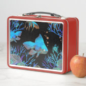 Meerestiere im Spiel zwischen Korallen und Meeresa Metall Brotdose (Beispiel)