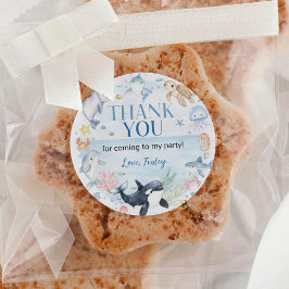 Meerestiere Kinder unter dem Meer zum Geburtstag Runder Aufkleber