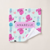 Meerestiere, Kraken, Quallen, Herz, Ihr Name Badhandtuch Set (Waschlappen)