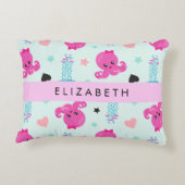 Meerestiere, Kraken, Quallen, Herz, Ihr Name Dekokissen (Rückseite)