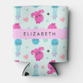 Meerestiere, Kraken, Quallen, Herz, Ihr Name Dosenkühler (Vorderseite)