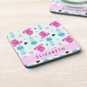 Meerestiere, Kraken, Quallen, Herz, Ihr Name Getränkeuntersetzer (Linke Seite)