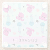 Meerestiere, Kraken, Quallen, Herz, Ihr Name Glasuntersetzer (Rückseite)