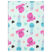 Meerestiere, Kraken, Quallen, Herz, Ihr Name Klemmbrett (Rückseite)