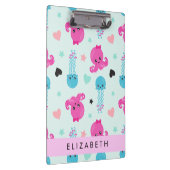 Meerestiere, Kraken, Quallen, Herz, Ihr Name Klemmbrett (Rechts)