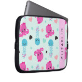 Meerestiere, Kraken, Quallen, Herz, Ihr Name Laptopschutzhülle (Vorne Rechts)