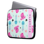 Meerestiere, Kraken, Quallen, Herz, Ihr Name Laptopschutzhülle (Vorderseite Links)